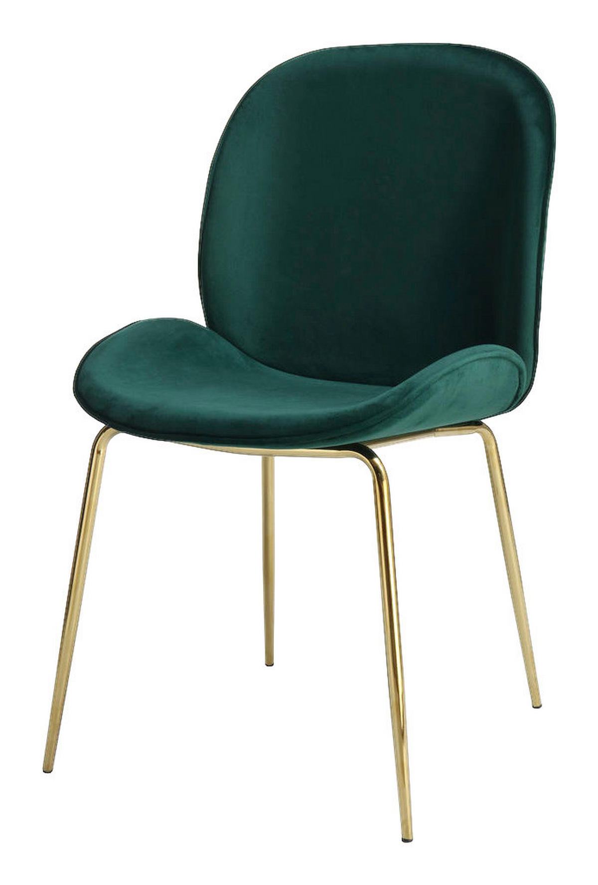 Stuhl Charlize 100 2er grün Microfaser B/H/T: ca. 48x87x59 cm Charlize 100 2er - messing/grün (48,00/87,00/59,00cm) - 360 Living