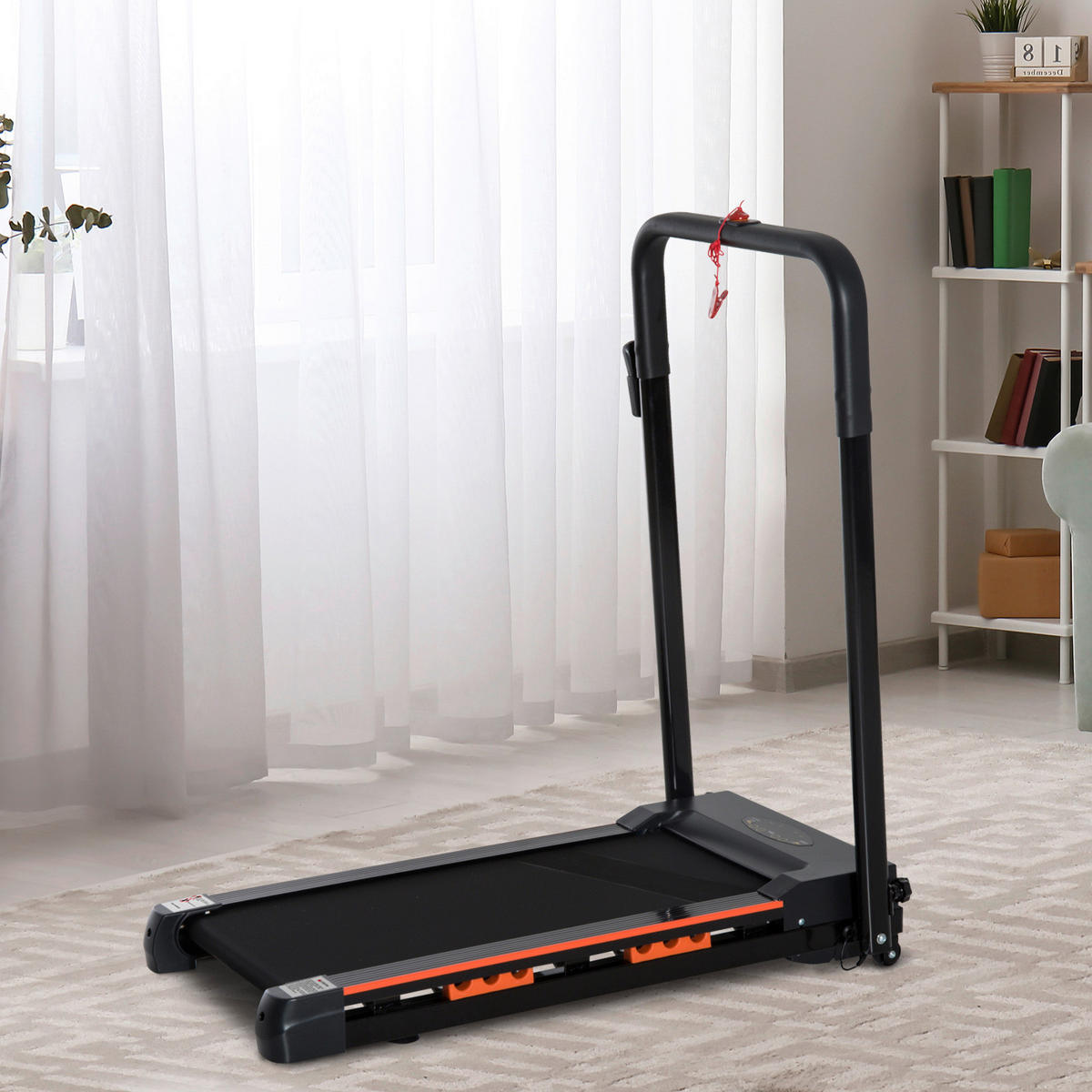 HOMCOM Laufband schwarz Kunststoff B/H/L: ca. 56x108,5x105 cm Laufband - schwarz (105,00/56,00/108,50cm) - HOMCOM