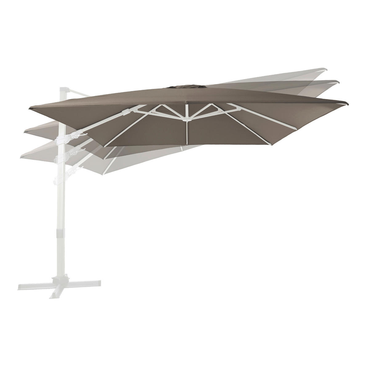 AXI Outdoor Living Ampelschirm Apollo taupe Textil B/H/L: ca. 300x255x300 cm Apollo - weiß/taupe (300,00/300,00/255,00cm) - AXI Outdoor Living