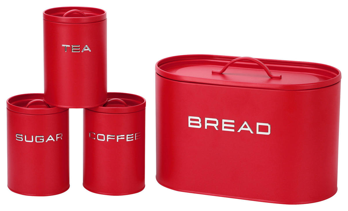 GOURMETmaxx Vorratsdosenset rot B/H/L: ca. 18x23x34 cm Vorratsdosenset_8tlg. - rot (34,00/18,00/23,00cm) - GOURMETmaxx