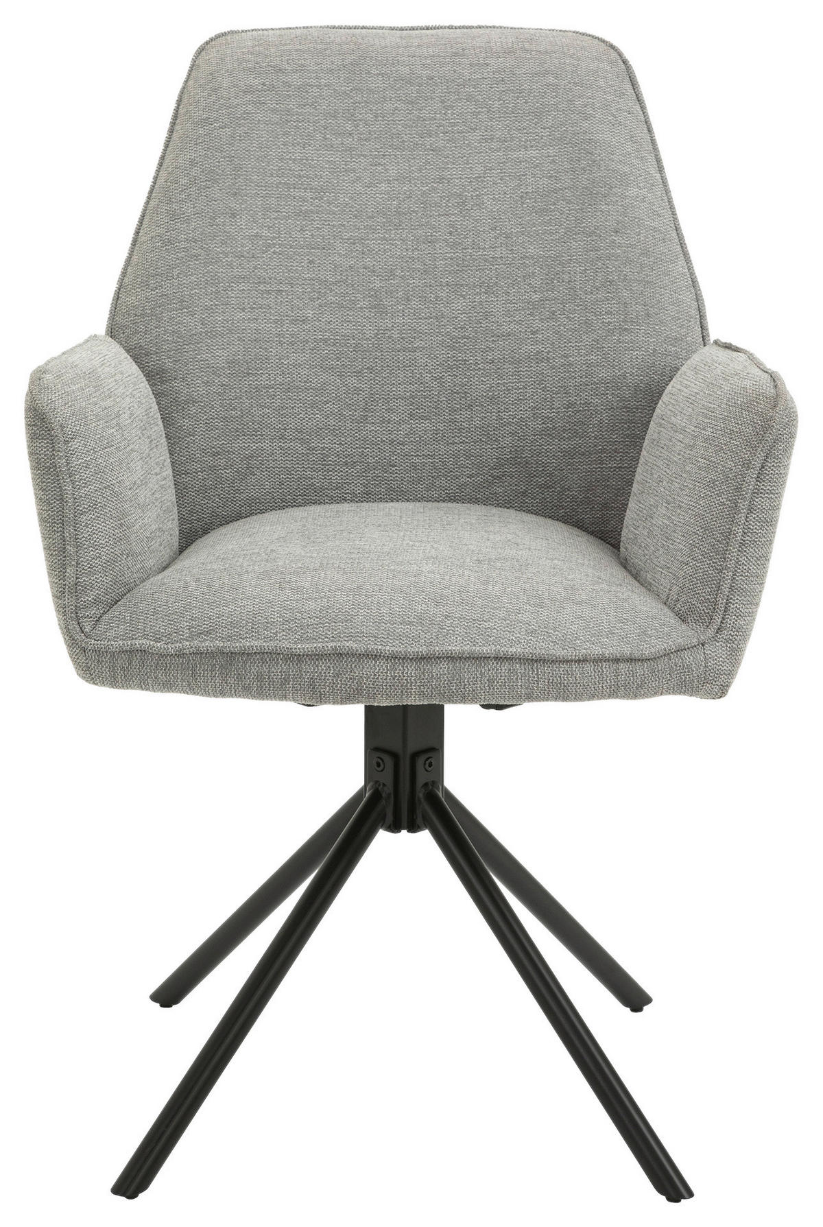 Stuhl BLAIR 2er-Set hellgrau schwarz Webstoff Metall B/H/T: ca. 57x89x61 cm BLAIR 2er-Set - hellgrau/schwarz (57,00/89,00/61,00cm) - byLIVING