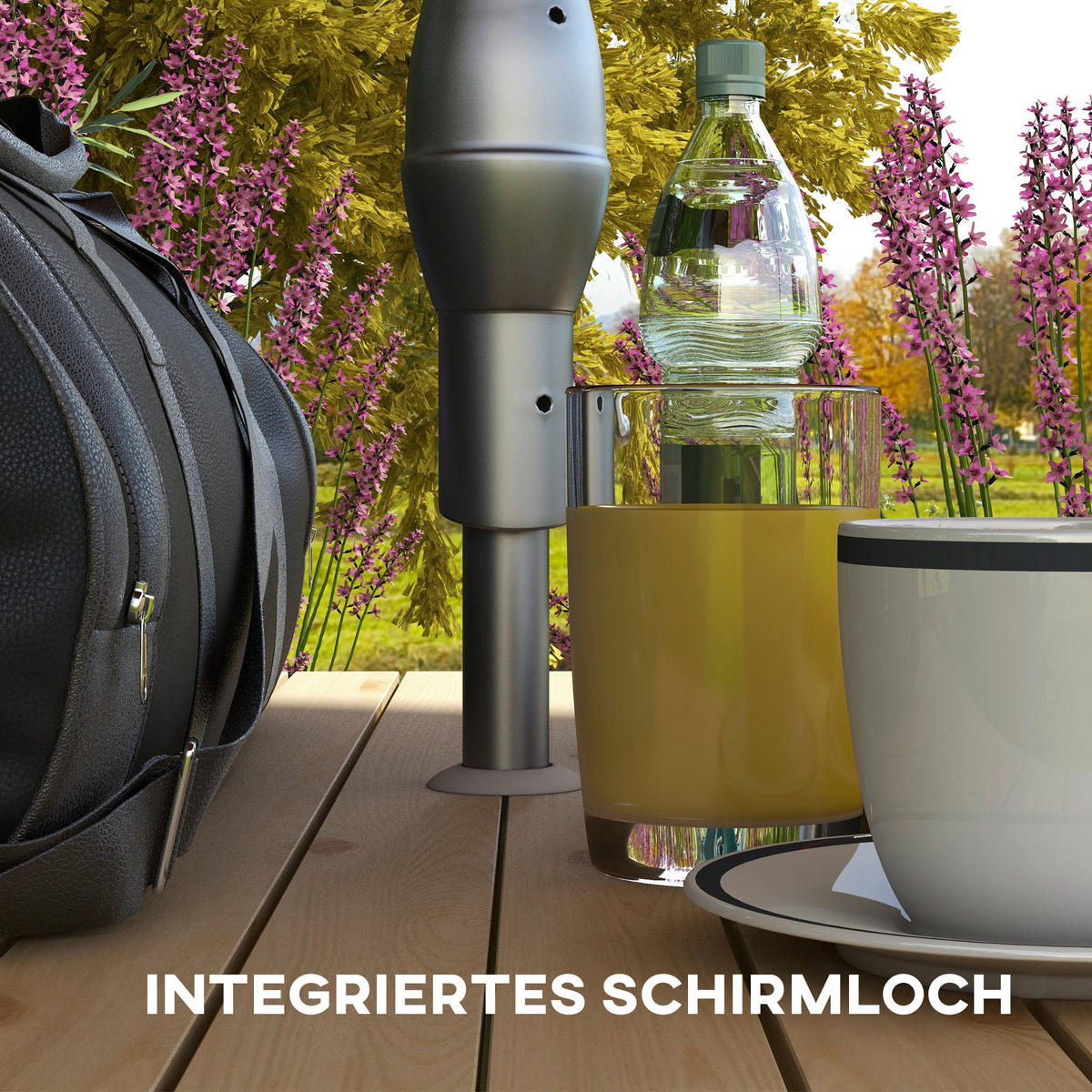 Outsunny Campingartikel B/H/L: ca. 72,5x86x67 cm Campingtisch - natur (67,00/72,50/86,00cm) - Outsunny