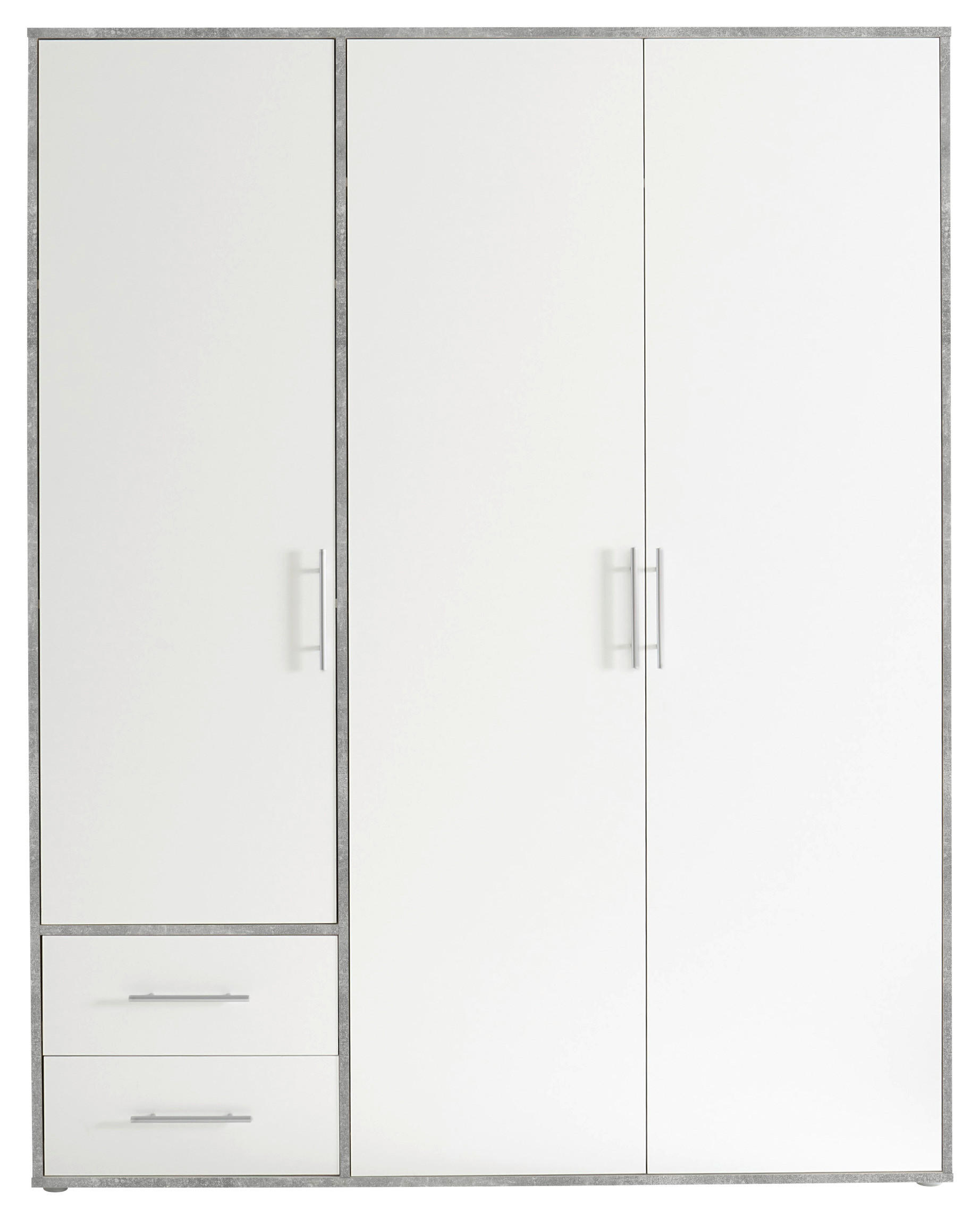 Kleiderschrank Valencia  B/H/T: ca. 155x195x60 cm Valencia - Beton/weiß (155,00/195,00/60,00cm)