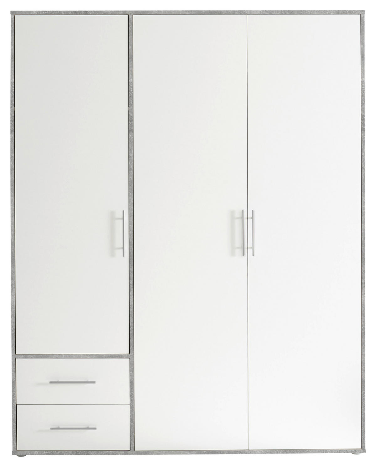 Kleiderschrank Valencia  B/H/T: ca. 155x195x60 cm Valencia - Beton/weiß (155,00/195,00/60,00cm)