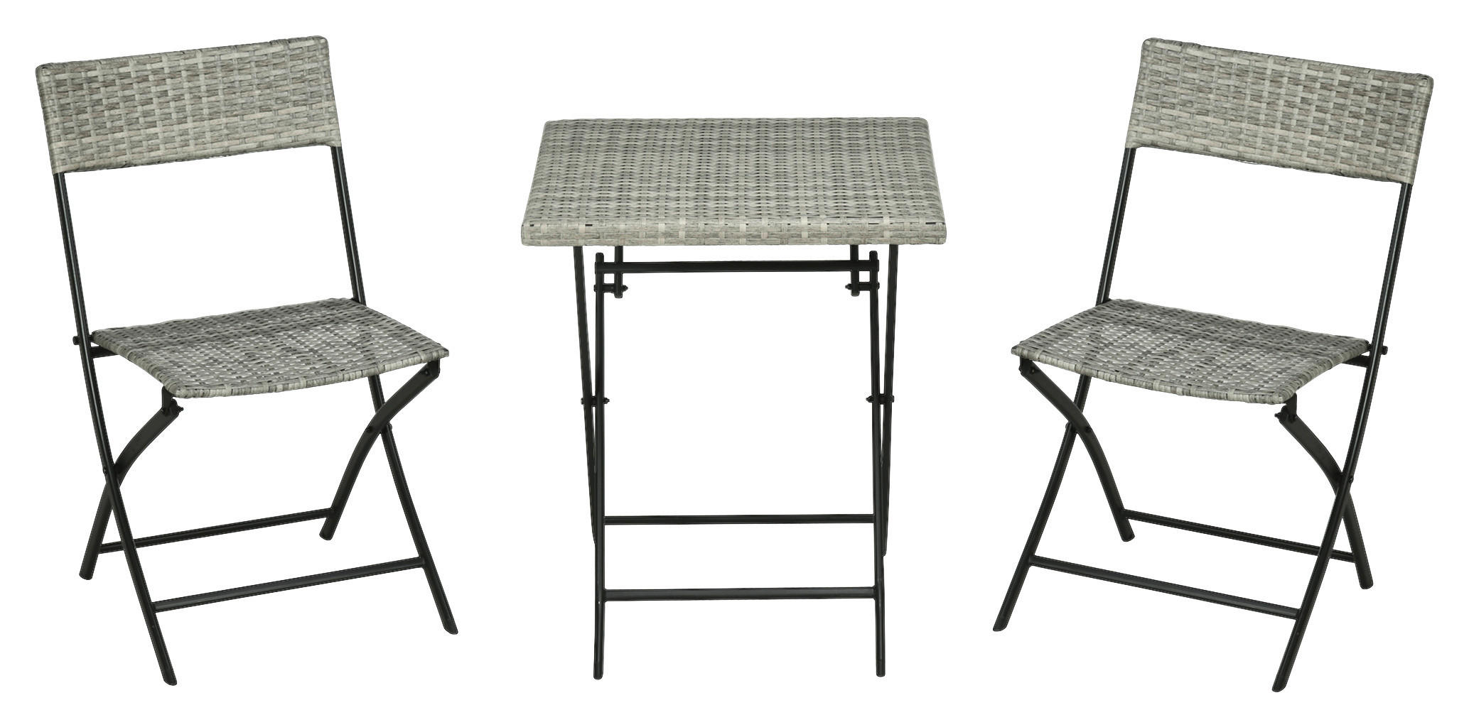 Outsunny Sitzgruppe hellgrau Edelstahl B/H/L: ca. 60x60x72 cm Gartenmöbel-Set - hellgrau (72,00/60,00/60,00cm) - Outsunny
