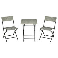Outsunny Sitzgruppe hellgrau Edelstahl B/H/L: ca. 60x60x72 cm Gartenmöbel-Set - hellgrau (72,00/60,00/60,00cm) - Outsunny