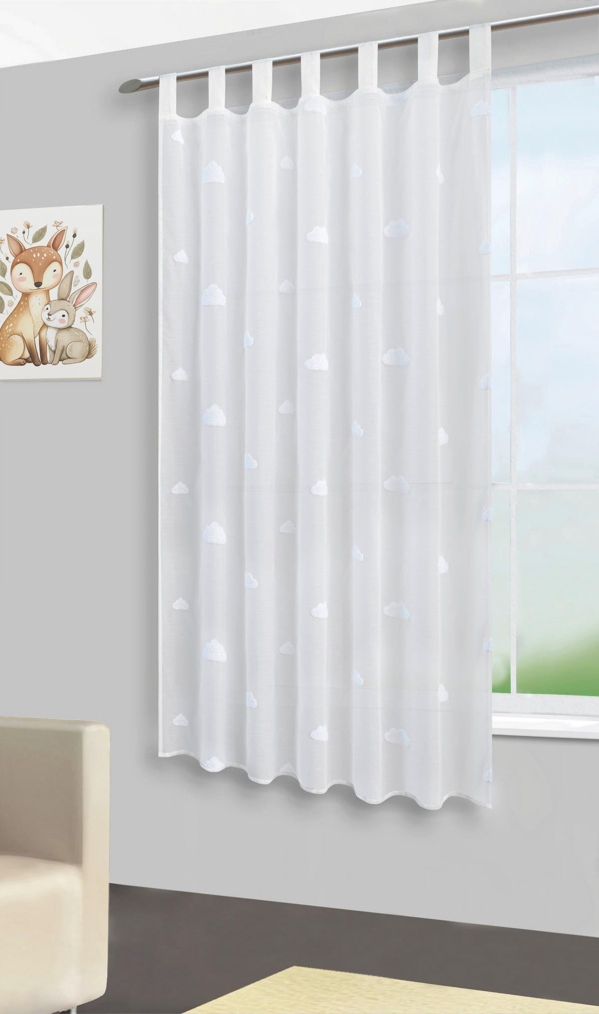Kombivorhang Clouds champagner B/L: ca. 140x175 cm Clouds - champagner (140,00/175,00cm) - POCOline