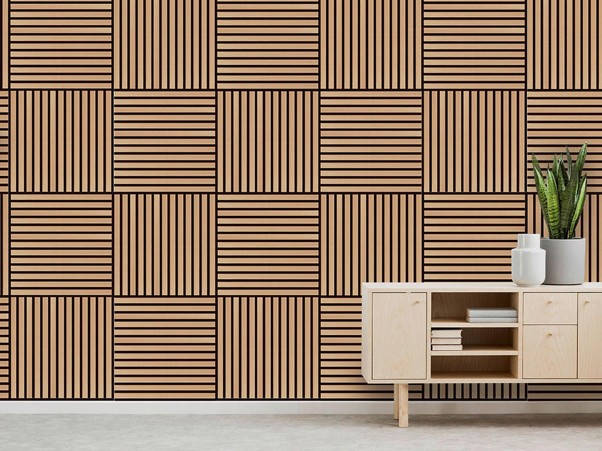 Wand-und Akustikpaneel braun L/B/H: ca. 52x52x1 cm pro Stück Akustikpaneel 52x52 Oiled Oak - braun (52,00/52,00/1,00cm)