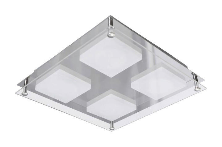 Näve Leuchten LED Wandleuchte NV1205342 Chrom Kunststoff B/H/T: ca. 24x5x24 cm 4 Brennstellen Edingburgh - Chrom (24,00/5,00/24,00cm) - Näve Leuchten