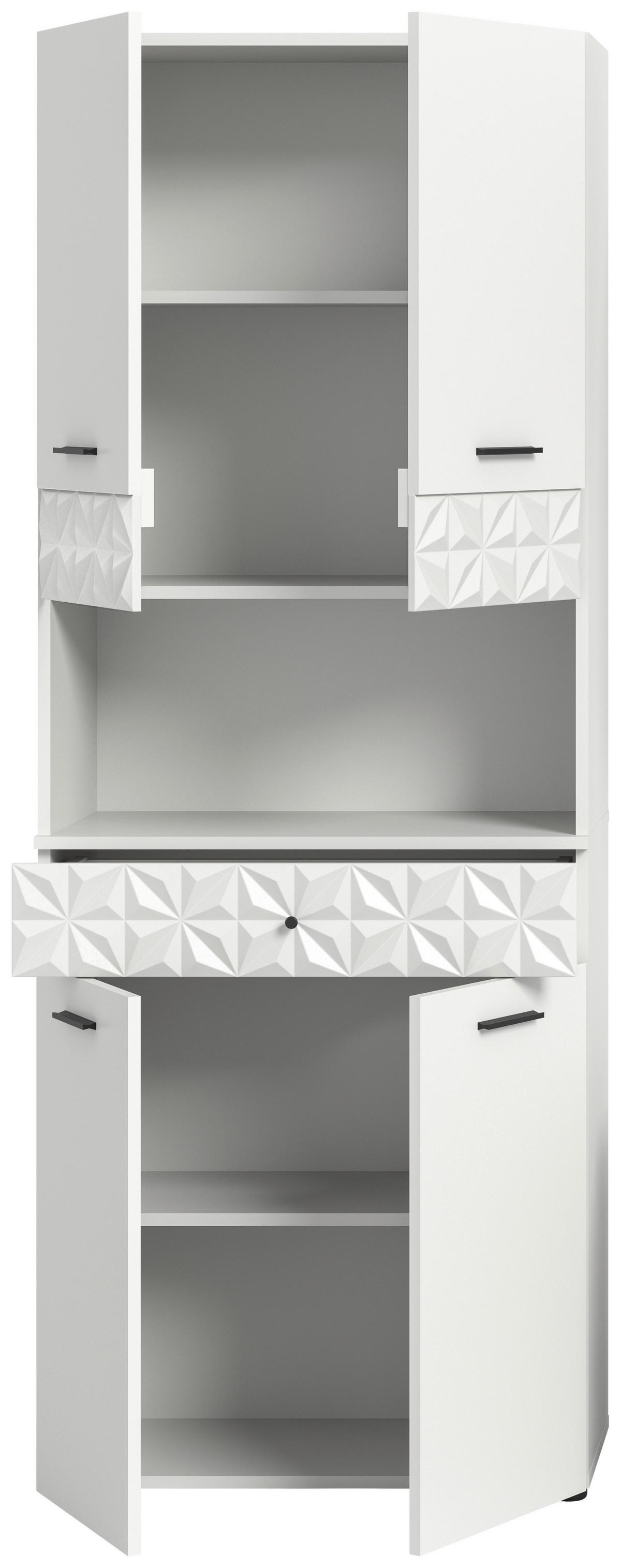Hochschrank Prisma weiß B/H/T: ca. 70x187x34 cm Prisma - weiß (70,00/187,00/34,00cm) - xonox.home