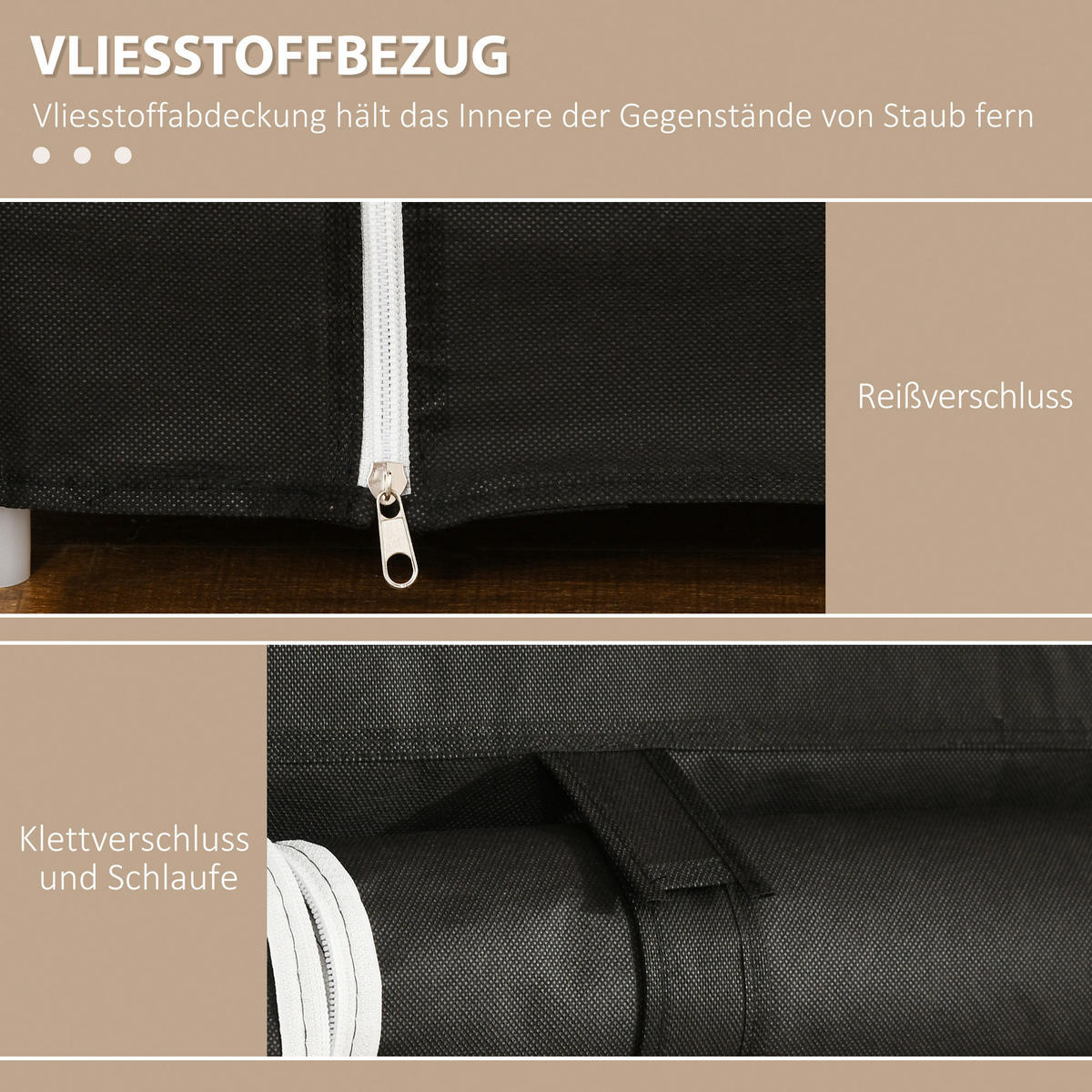 HOMCOM Kleiderschrank schwarz Edelstahl B/H/L: ca. 43x150x162,5 cm Stoffschrank - schwarz (162,50/43,00/150,00cm) - HOMCOM