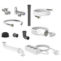 Küchen-Anschluss-Set  12tlg. weiß Montageset für Küche/Elektro 12tlg. - weiß/silber - SCHÜTTE