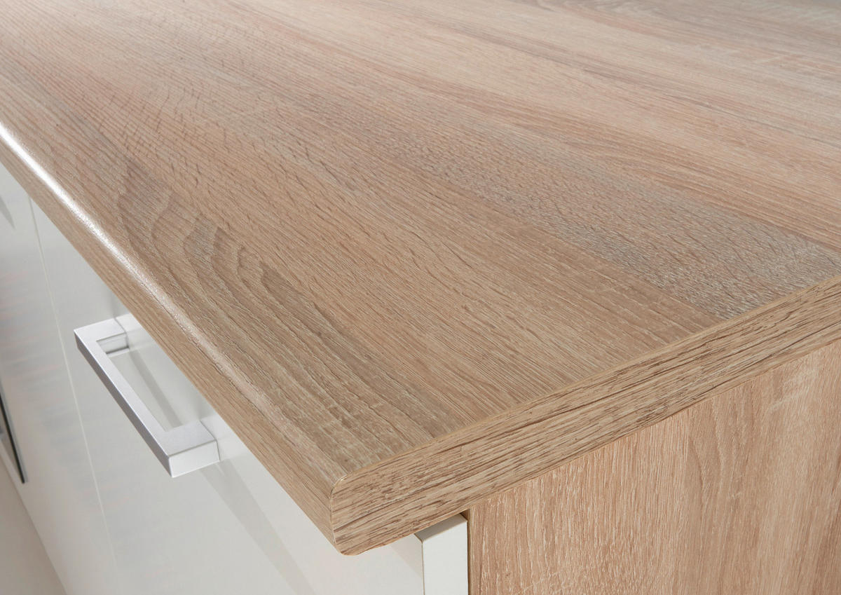 Respekta Küchenblock Economy weiß matt B/H/T: ca. 280x200x60 cm Economy - Eiche/weiß (280,00/200,00/60,00cm) - Respekta