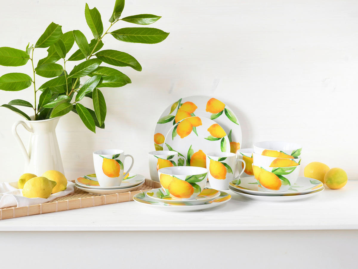 CreaTable Kombiservice Luna multicolor Porzellan 16 tlg. Luna - multicolor - CreaTable