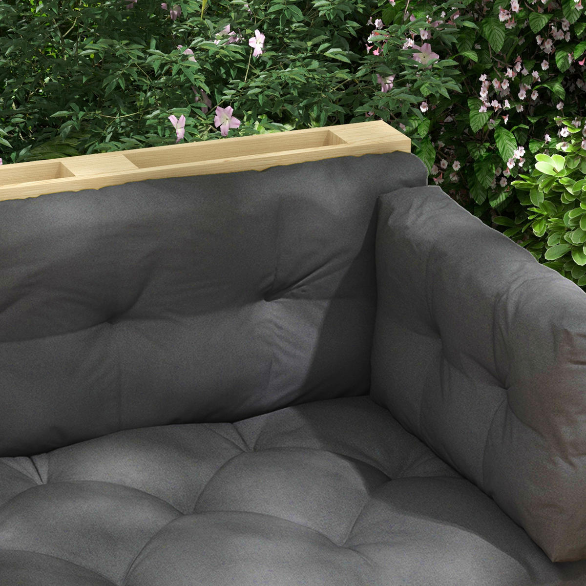 Outsunny Palettenkissen dunkelgrau Polyester B/H/L: ca. 80x120x12 cm Palettenkissen - dunkelgrau (12,00/80,00/120,00cm) - Outsunny