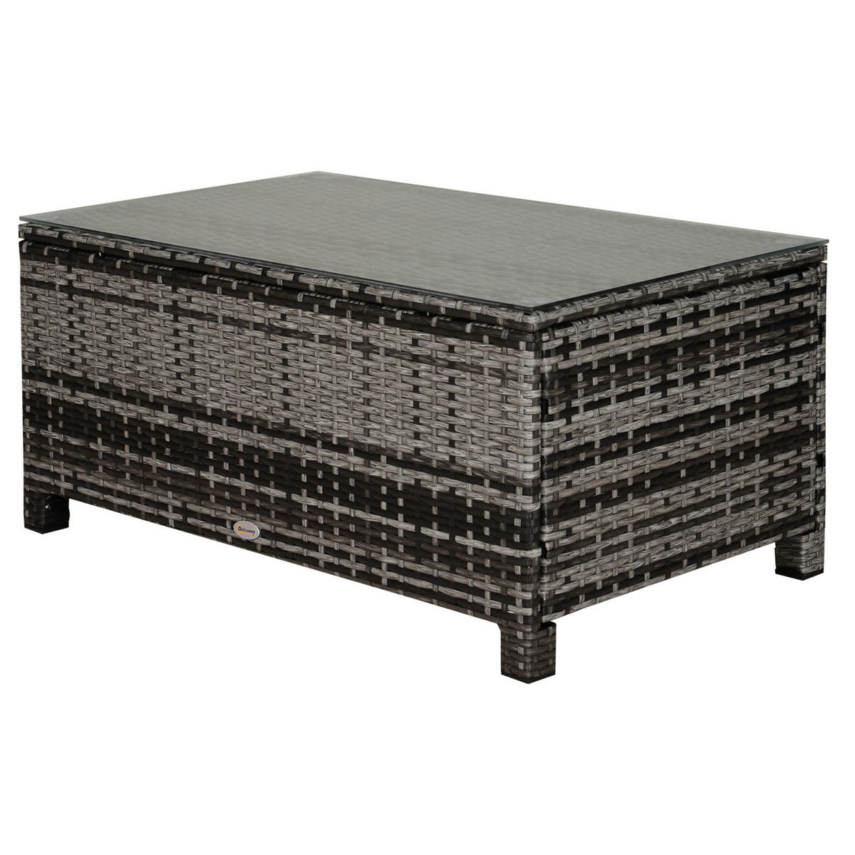 Outsunny Beistelltisch grau Polyrattan B/H/L: ca. 50x85x39 cm Beistelltisch - grau (39,00/50,00/85,00cm) - Outsunny
