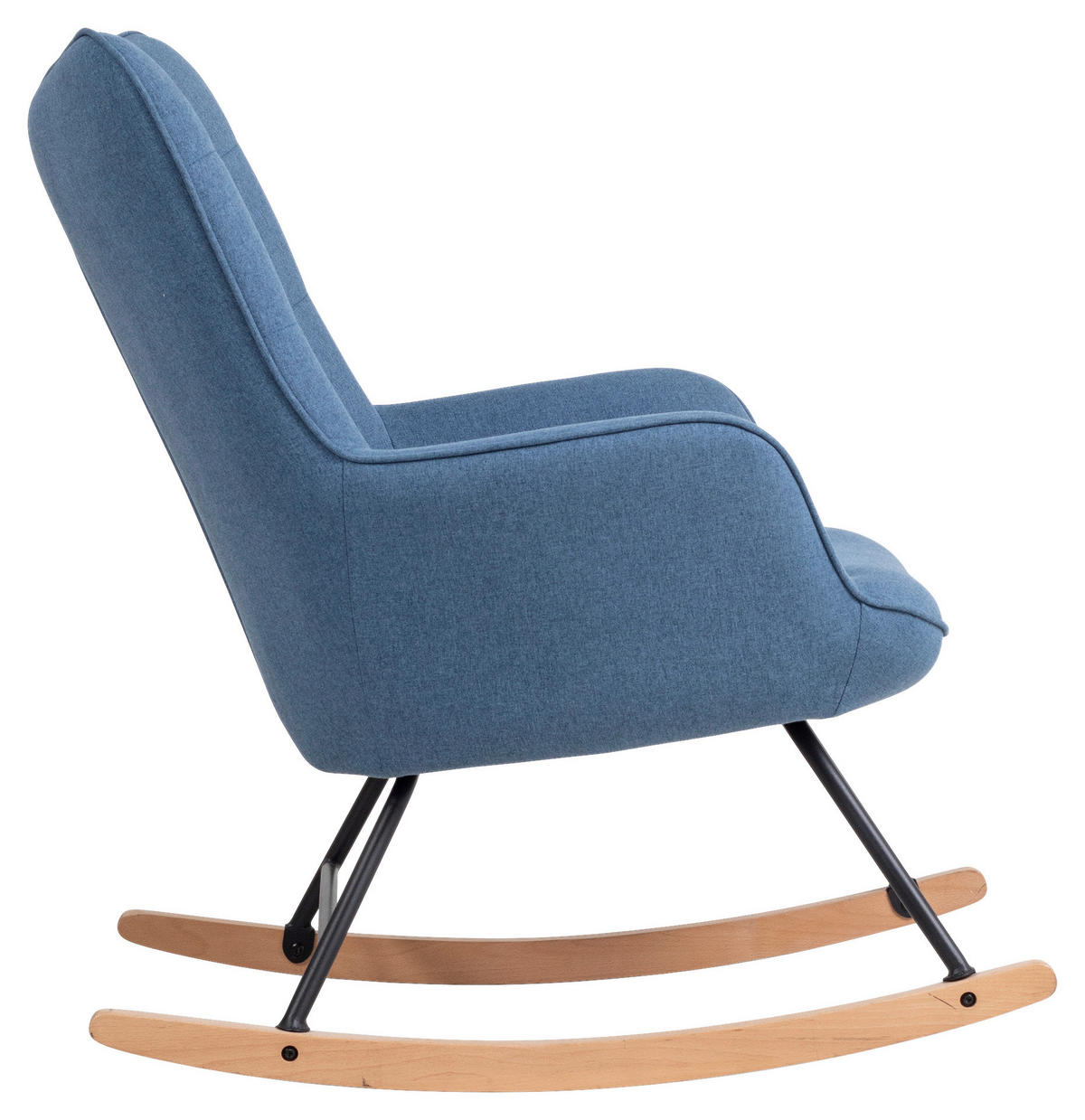 byLIVING Schaukelstuhl RICHIE blau schwarz natur Webstoff Metall Buche B/H/T: ca. 72x92x92 cm RICHIE - blau/natur (72,00/92,00/92,00cm) - byLIVING