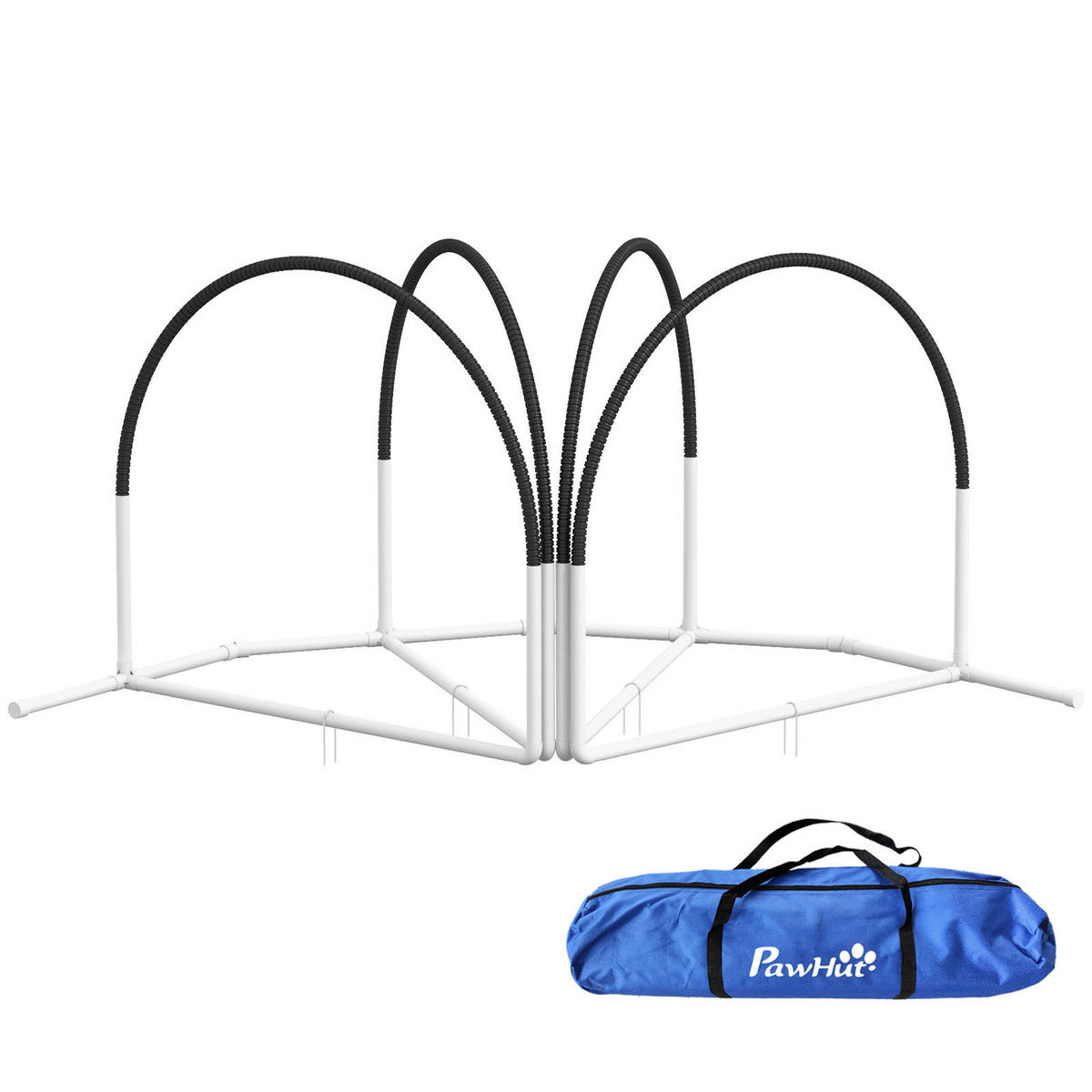 PawHut Hunde-Agility-Set Hunde-Agility-Set - weiß/schwarz (89,00/69,00/99,00cm) - PawHut