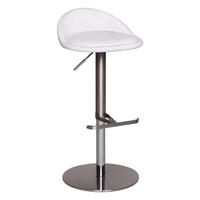 Barhocker weiß Edelstahl Kunstleder Edelstahl Edelstahl Barhocker - weiß/Edelstahl - Wohnling