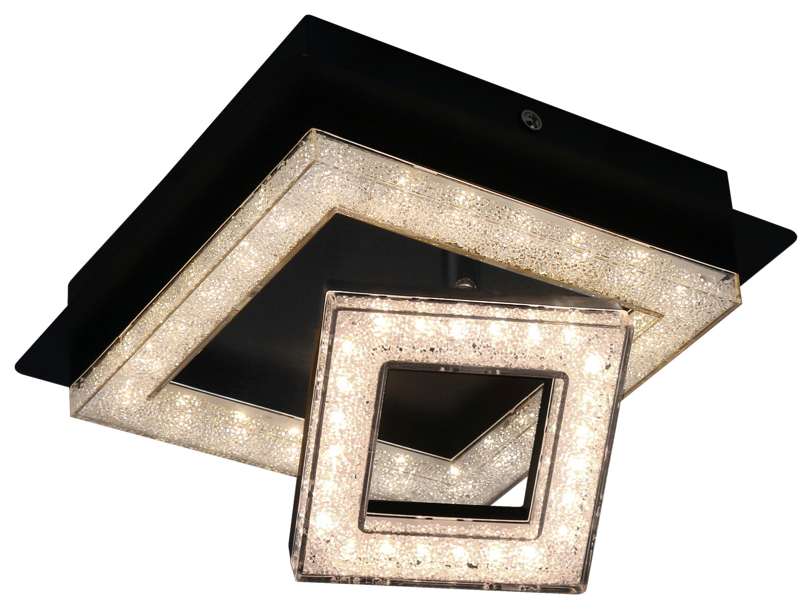 Deckenleuchte schwarz Metall Acryl D: ca. 19 cm LED-Deckenspot_2flg.Timo - schwarz (19,00cm)