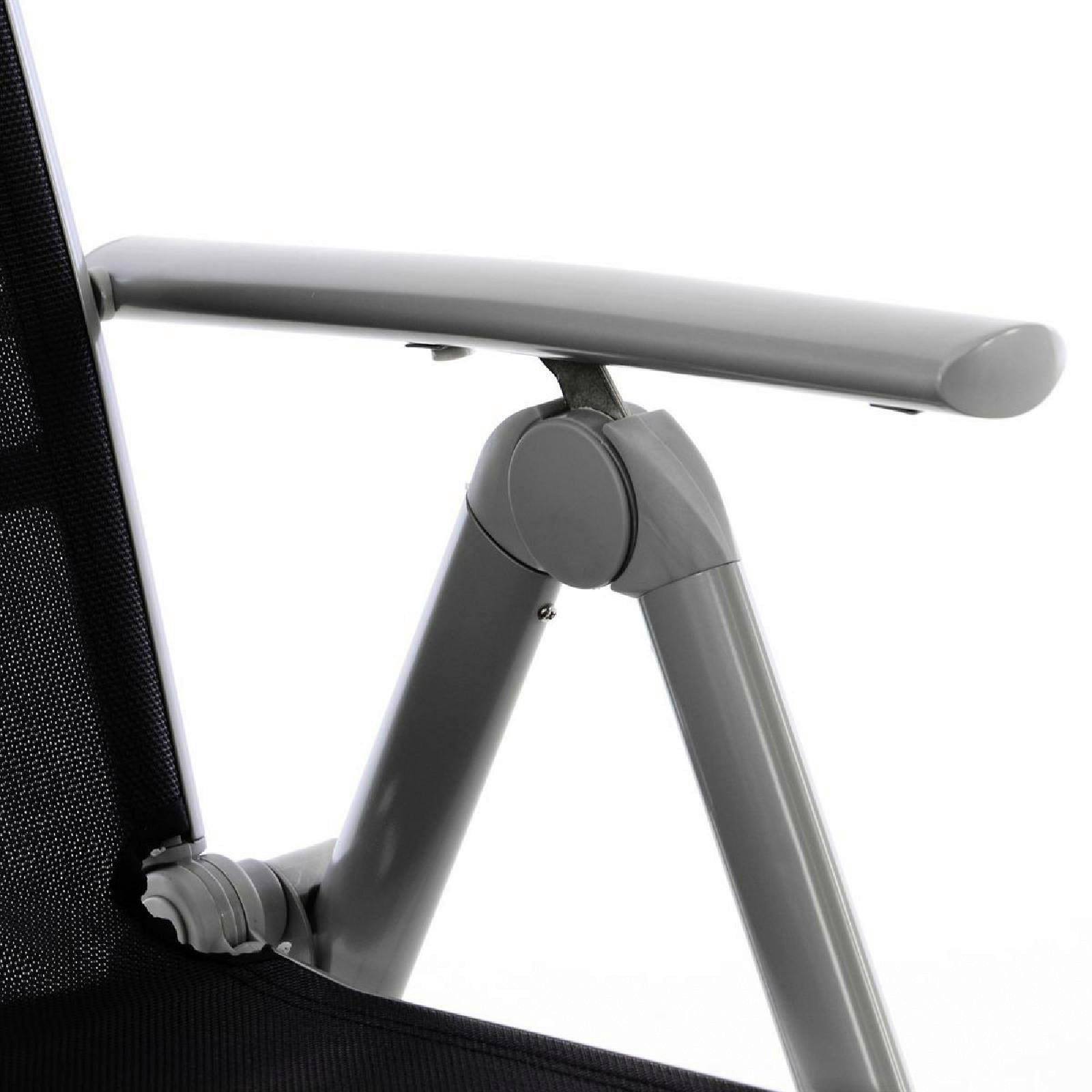 Thumbnail - VCM Sonnenliege schwarz Textilene B/H/T: ca. 59x113x74 cm