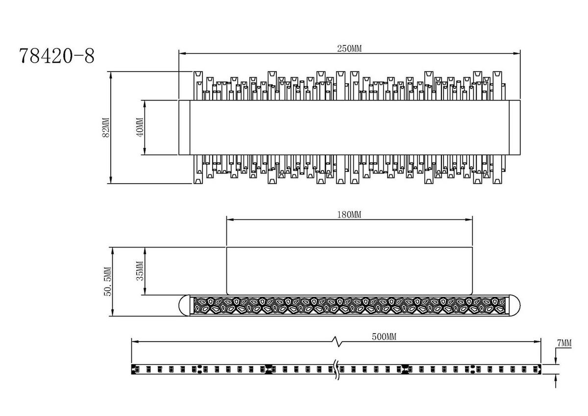 GLOBO Wandleuchte schwarz grau Aluminium Metall B/H/L: ca. 6,5x30,5x14,5 cm Wandleuchte-Stalagmita - schwarz/grau (14,50/6,50/30,50cm) - GLOBO