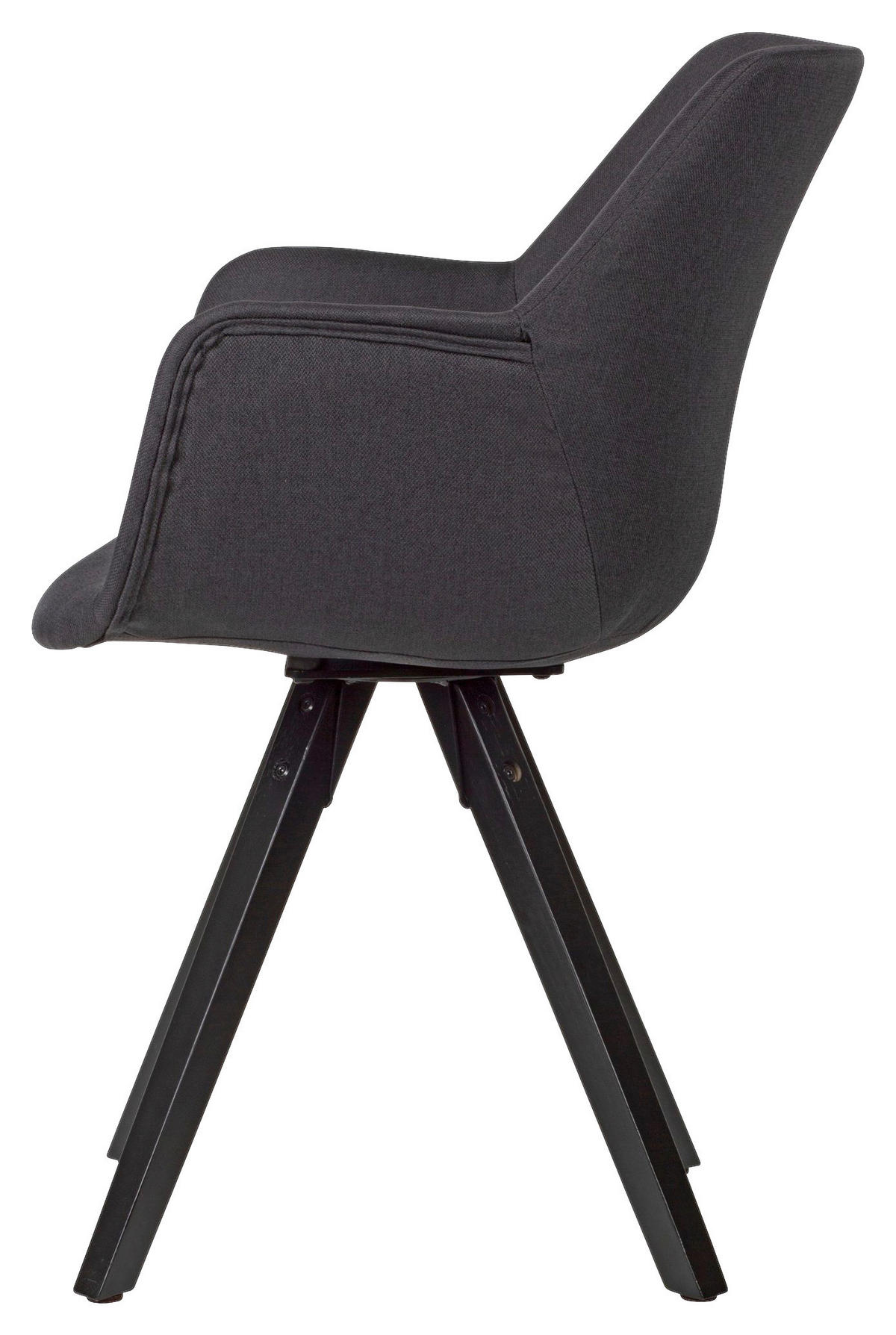 Stuhl anthrazit schwarz Stoff Echtholz B/H/T: ca. 54x85x58 cm Esszimmerstuhl - schwarz/anthrazit (54,00/85,00/58,00cm) - Wohnling