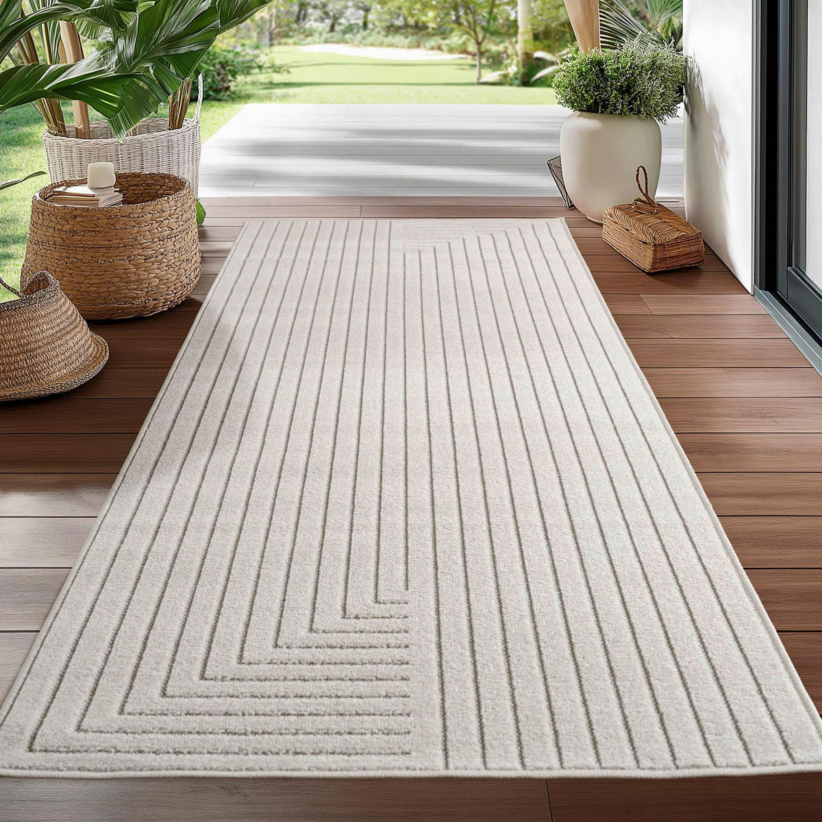 Ayyildiz In-/Outdoor-Teppich NOVA creme B/L: ca. 80x250 cm NOVA - creme (80,00/250,00cm) - Ayyildiz