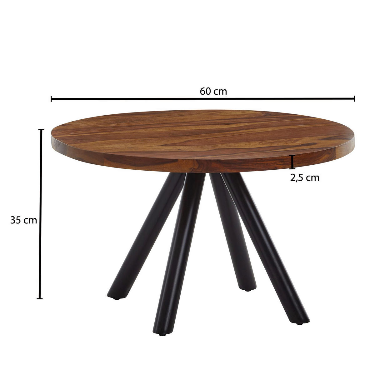 Couchtisch braun B/H/T: ca. 60x35x60 cm Couchtisch - braun (60,00/35,00/60,00cm) - Wohnling