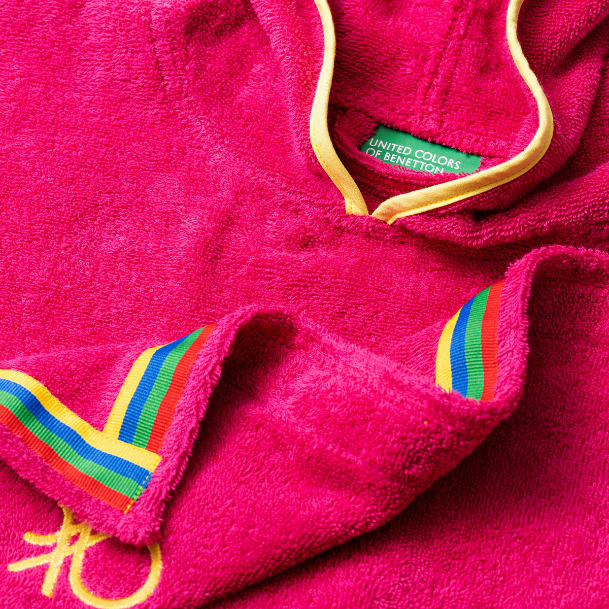 Kinder-Badeponcho pink Baumwolle B/L: ca. 65x65 cm Kinder-Badeponcho - pink (65,00/65,00cm) - BENETTON