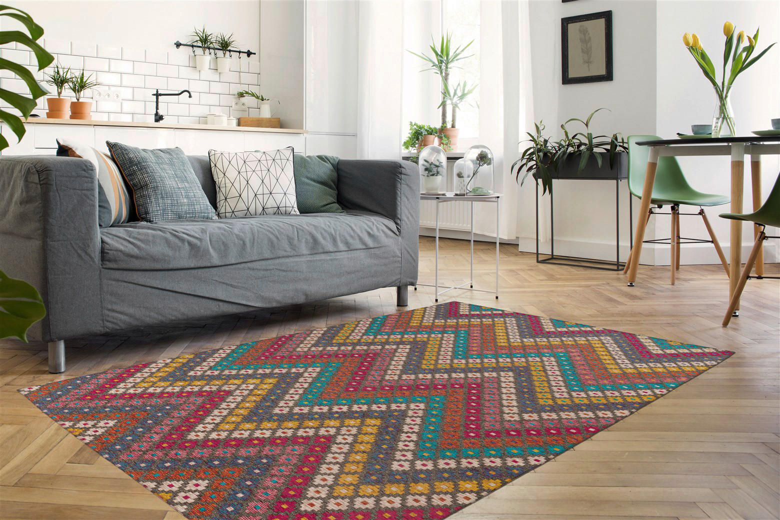 Thumbnail - Padiro Kurzflorteppich Primavera 225 mehrfarbig B/L: ca. 160x230 cm