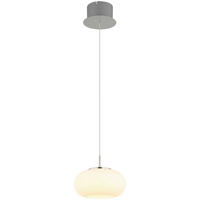 GLOBO LED-Pendelleuchte nickel matt Opal transparent Glas Metall H/D: ca. 150x20 cm 1.0 Brennstellen QUINTARA - nickel matt/Opal (20,00/150,00cm) - GLOBO