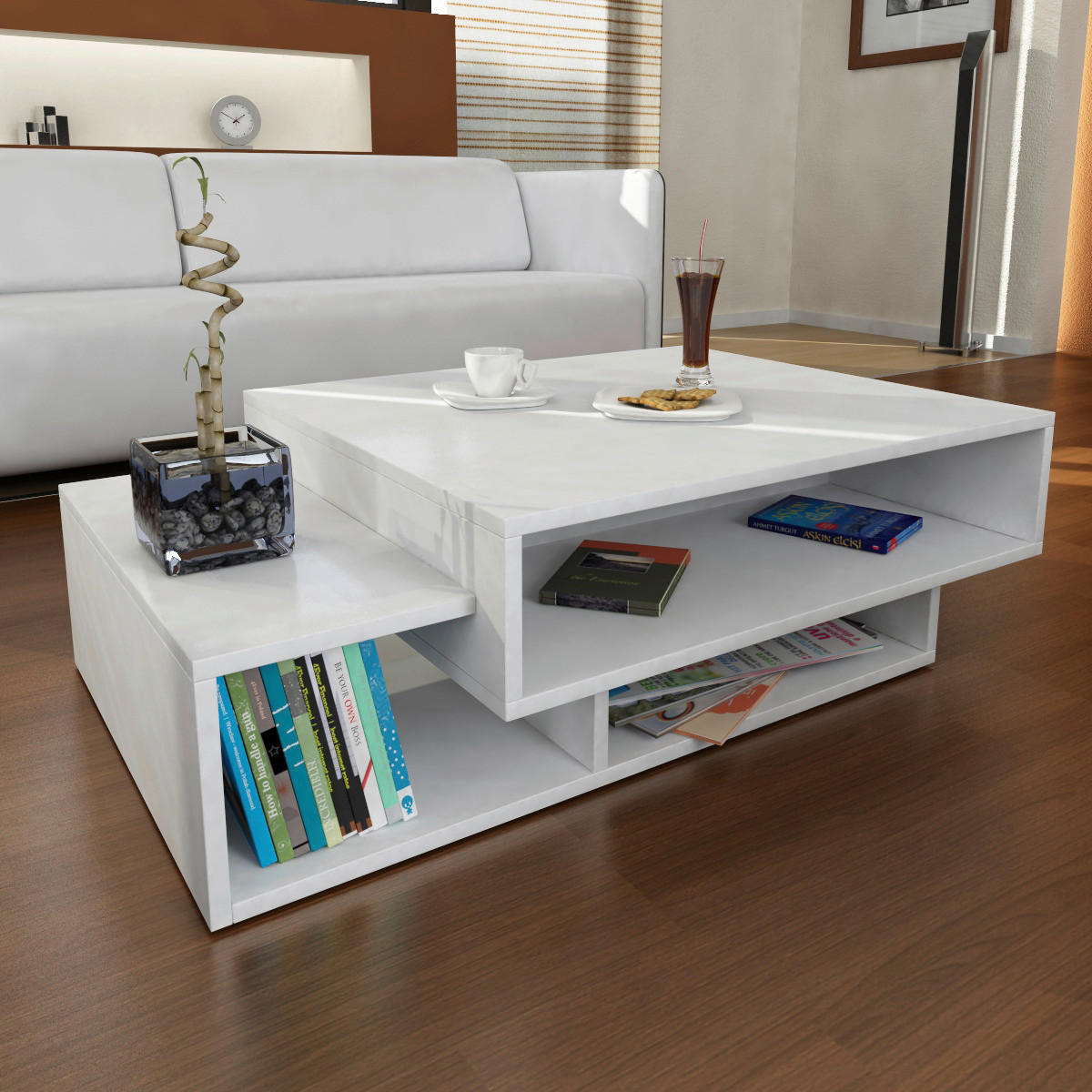 Couchtisch Tab weiß B/H/T: ca. 105x32x60 cm Tab - weiß (105,00/32,00/60,00cm) - moebel17