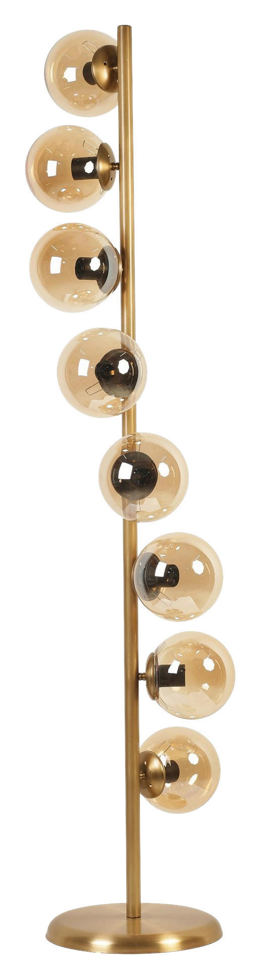 Opviq Stehleuchte gold Glas Metall B/H/L: ca. 30x155x30 cm E27 8 Brennstellen Stehleuchte_8728-1 - gold (30,00/30,00/155,00cm) - Opviq