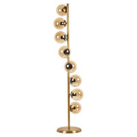 Opviq Stehleuchte gold Glas Metall B/H/L: ca. 30x155x30 cm E27 8 Brennstellen Stehleuchte_8728-1 - gold (30,00/30,00/155,00cm) - Opviq