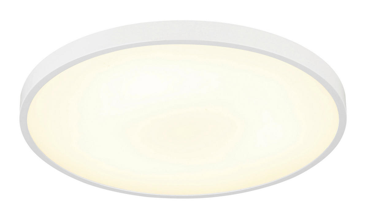 GLOBO Deckenleuchte weiß Opal Kunststoff H/D: ca. 3,55x23 cm 1 Brennstellen Nielsen - weiß/Opal (23,00/3,55cm) - GLOBO