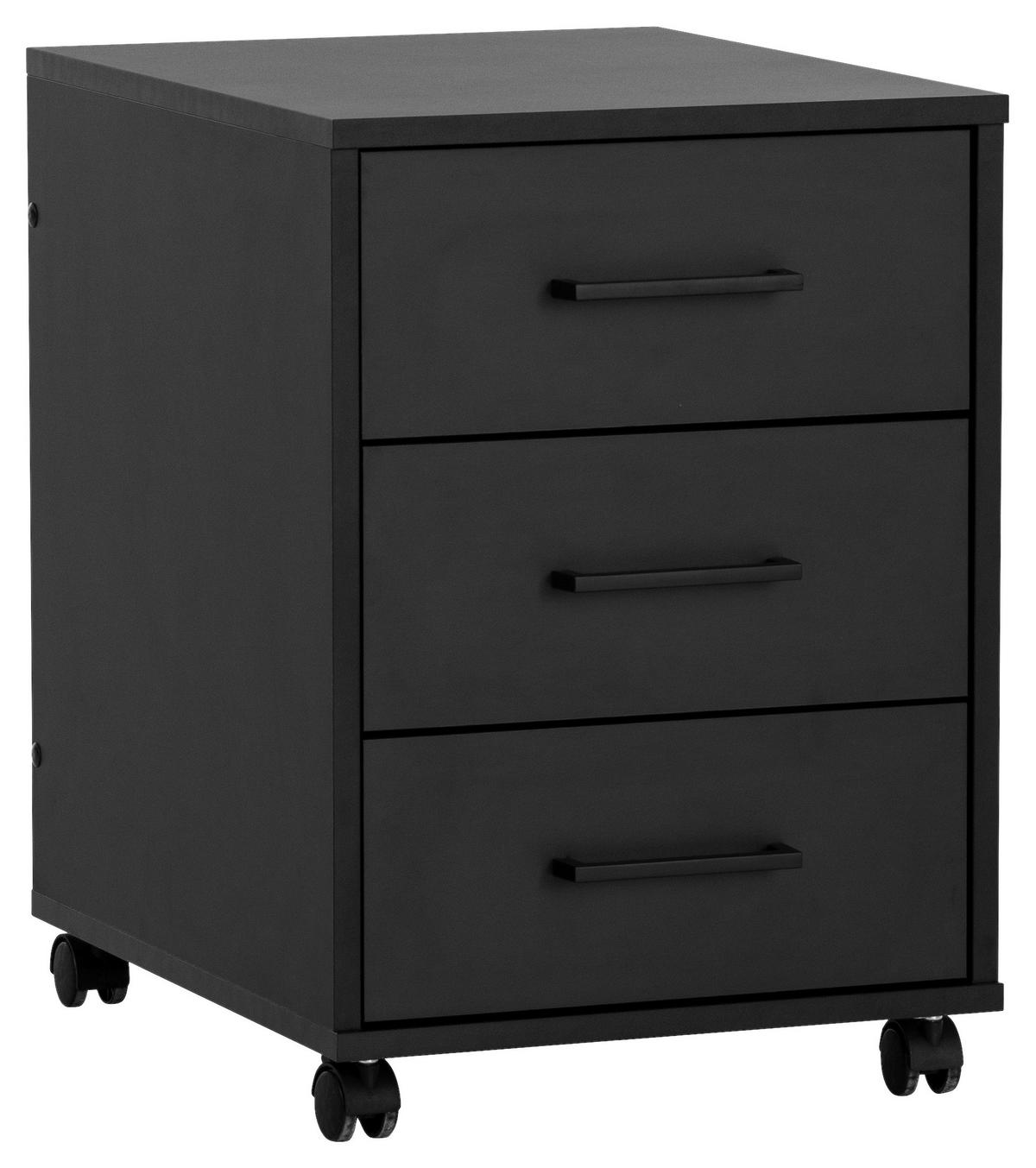 Rollcontainer Ruby schwarz matt B/H/T: ca. 40,1x57x50 cm Ruby - schwarz (40,10/57,00/50,00cm) - Möbelpartner