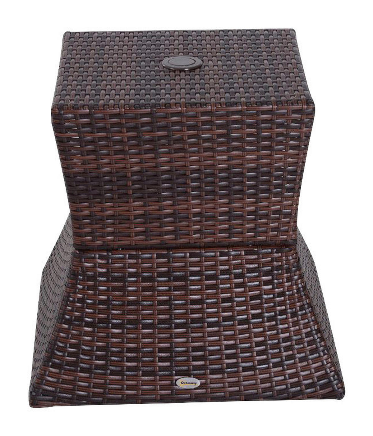 Outsunny Gartentisch braun Metall B/H/L: ca. 54x55x54 cm Gartentisch - braun (54,00/54,00/55,00cm) - Outsunny