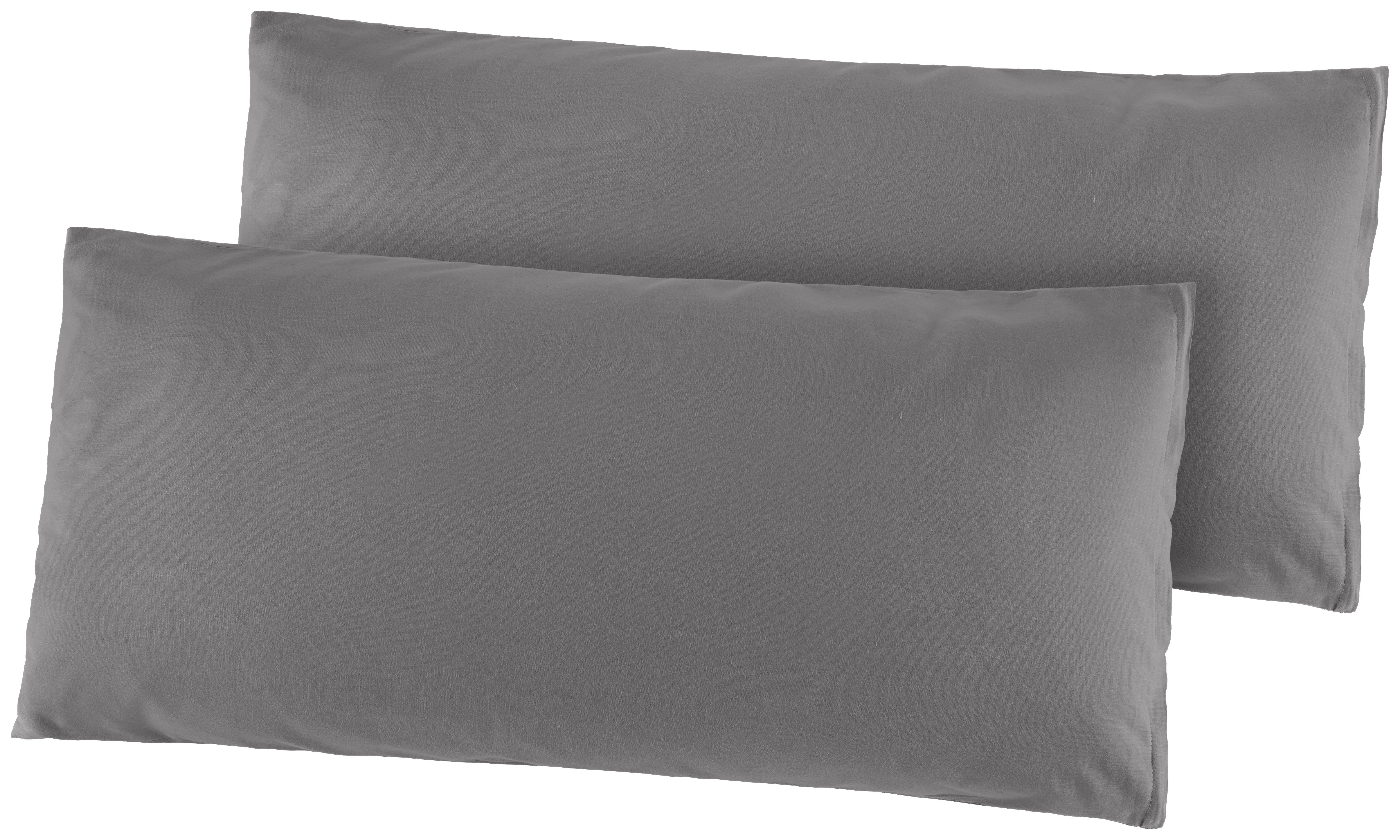 Kissenhülle Renforce Kissenbezug-Renforce_2erPack 40x80 - stahlgrau (40,00/80,00cm)