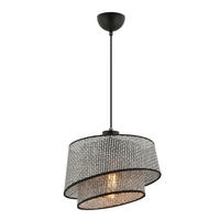 Opviq Pendelleuchte grau Stoff Metall B/H/L: ca. 32x65x32 cm E27 1 Brennstellen Barette Hazeran - grau (32,00/32,00/65,00cm) - Opviq