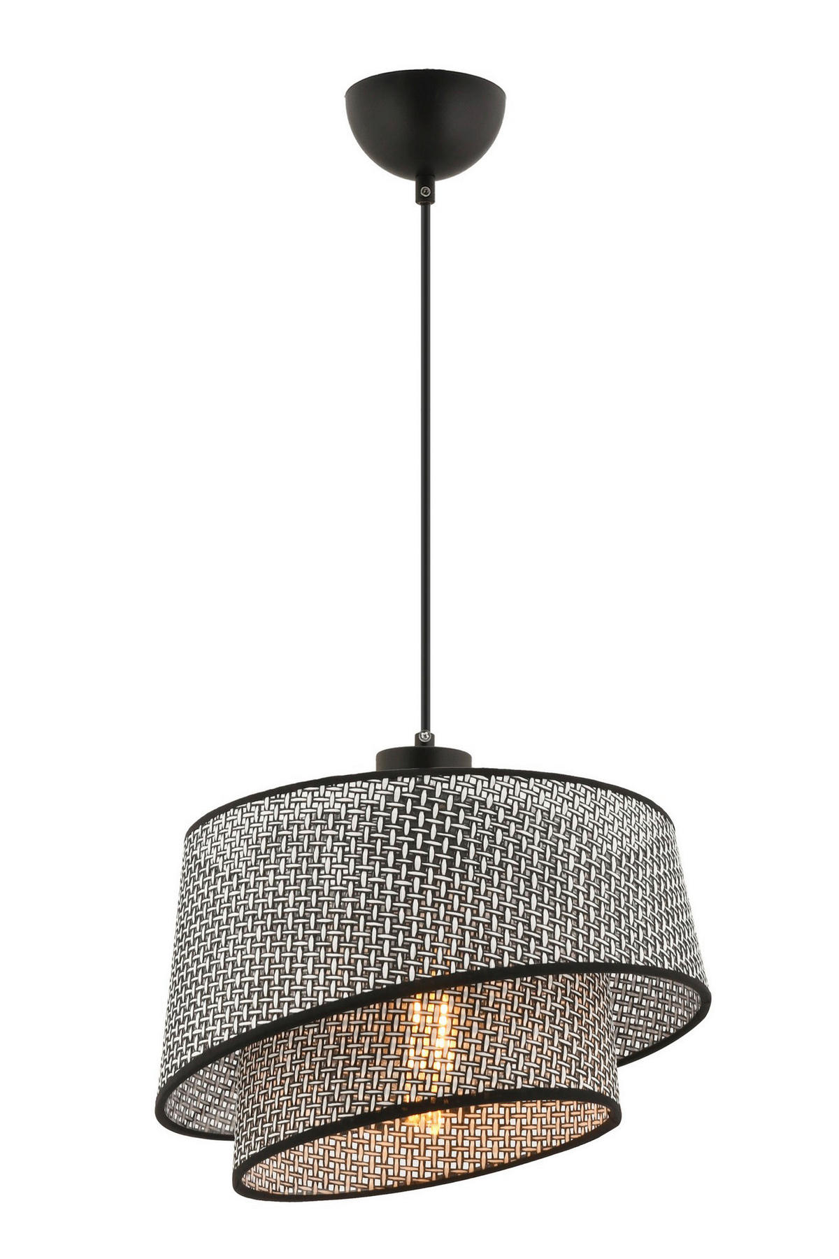 Opviq Pendelleuchte grau Stoff Metall B/H/L: ca. 32x65x32 cm E27 1 Brennstellen Barette Hazeran - grau (32,00/32,00/65,00cm) - Opviq