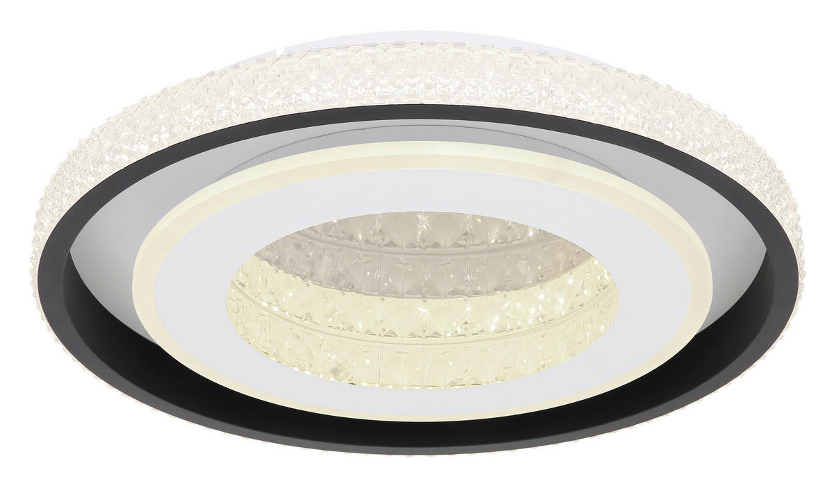 GLOBO Deckenleuchte LUCKY 41290-52 klar Opal schwarz Metall Acryl H/D: ca. 8x50 cm LUCKY - klar/schwarz (50,00/8,00cm) - GLOBO