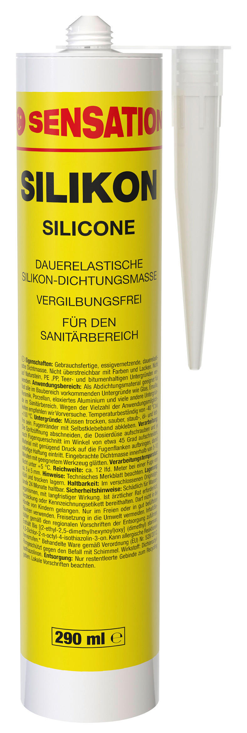 Sensation Silikon transparent ca. 0,29 l Dichtmasse_Silikon_Sensation 290ml - transparent (290ml) - Sensation