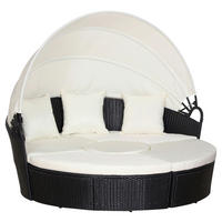 Outsunny Sonneninsel schwarz Polyrattan B/H/T: ca. 175x147x180 cm Polyrattan_Sonneninsel - creme/schwarz (175,00/147,00/180,00cm) - Outsunny