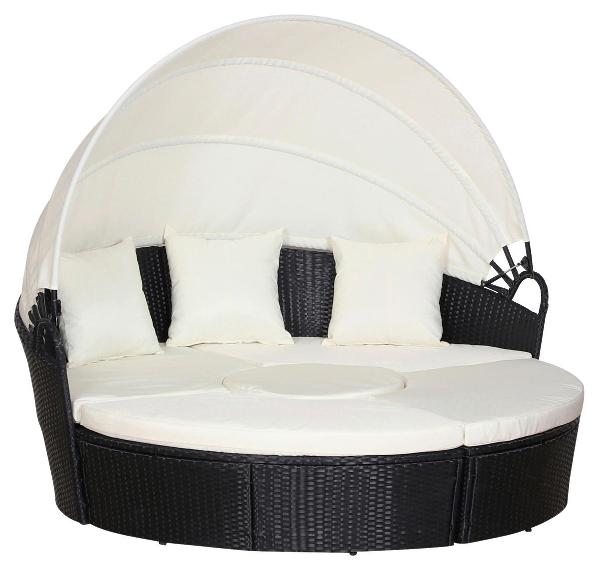 Outsunny Sonneninsel schwarz Polyrattan B/H/T: ca. 175x147x180 cm Polyrattan_Sonneninsel - creme/schwarz (175,00/147,00/180,00cm) - Outsunny