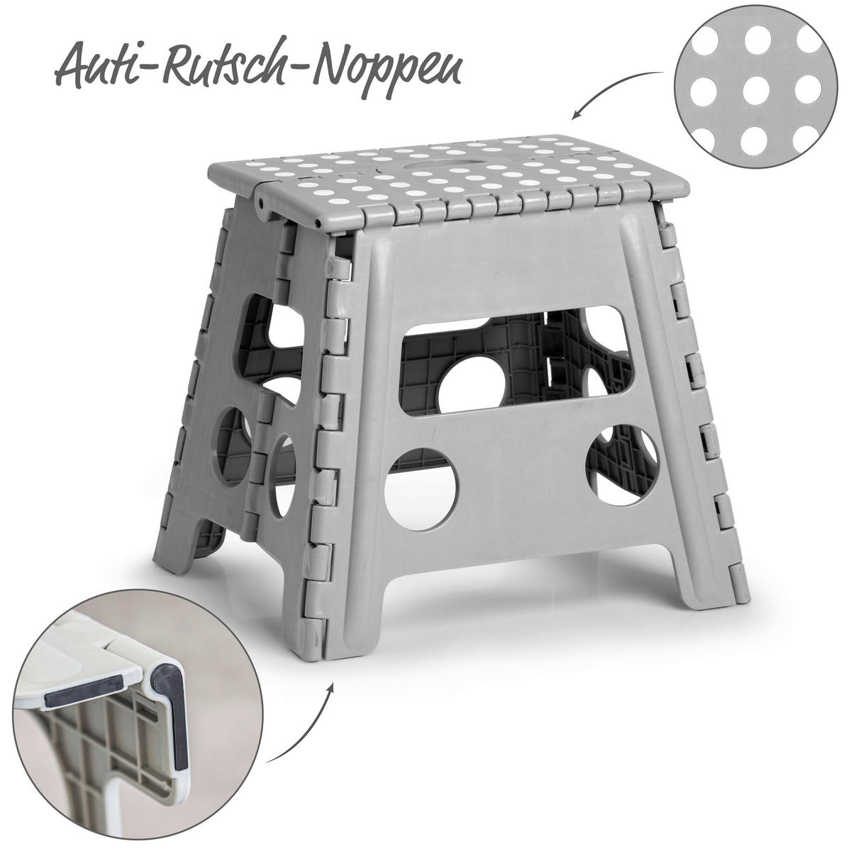 Zeller Klapphocker grau B/H/L: ca. 30x32x37 cm Klapphocker - grau (37,00/30,00/32,00cm) - Zeller