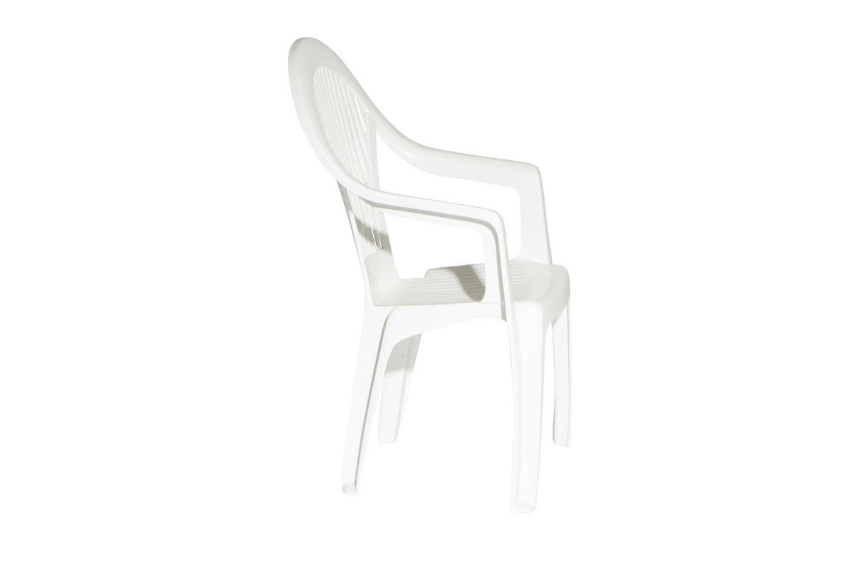 ProGarden Stapelsessel Vega weiß Kunststoff B/H/L: ca. 54x93x57 cm Vega - weiß (57,00/54,00/93,00cm) - ProGarden