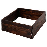 Outsunny Hochbeet B/H/L: ca. 60x23x60 cm Quadratisches Hochbeet 845-295 - dunkelbraun (60,00/60,00/23,00cm) - Outsunny