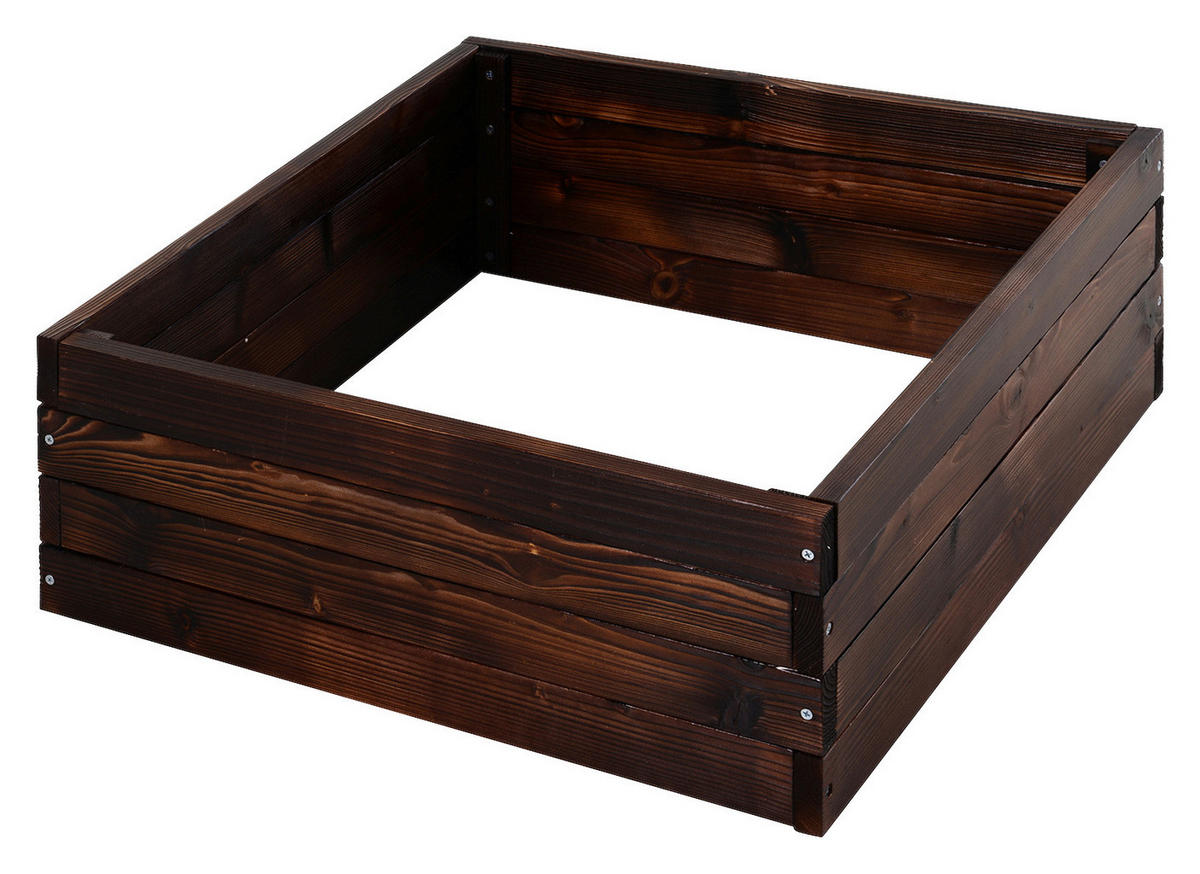 Outsunny Hochbeet B/H/L: ca. 60x23x60 cm Quadratisches Hochbeet 845-295 - dunkelbraun (60,00/60,00/23,00cm) - Outsunny