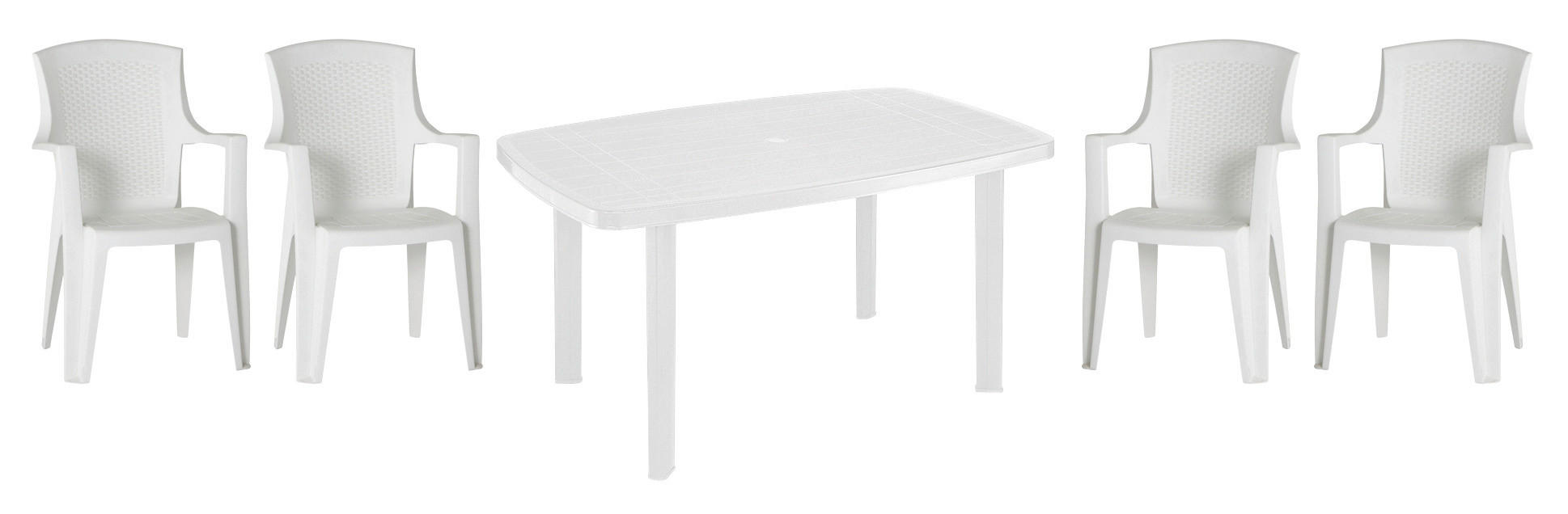 Gartensitzgruppe Eden + Faro weiß Kunststoff Eden + Faro - weiß